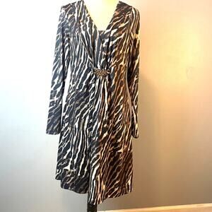 Avon Signature Collection Animal Print Long Sleeve Dress Size Medium Siren